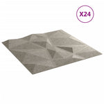 Pannelli Murali 24 pz Grigio Cemento 50x50 cm XPS 6 m Diamante