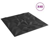 Pannelli Murali 48 pz Neri 50x50 cm XPS 12 m Ametista