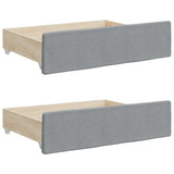 Cassetti da Letto 2pz Grigio Chiaro Legno truciolato e Tessuto