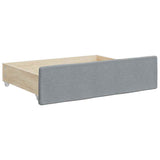 Cassetti da Letto 2pz Grigio Chiaro Legno truciolato e Tessuto