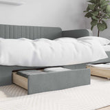 Cassetti da Letto 2pz Grigio Chiaro Legno truciolato e Tessuto