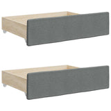 Cassetti da Letto 2pz Grigio Scuro Legno truciolato e Tessuto