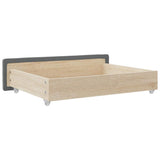 Cassetti da Letto 2pz Grigio Scuro Legno truciolato e Tessuto