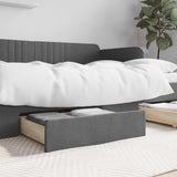 Cassetti da Letto 2pz Grigio Scuro Legno truciolato e Tessuto
