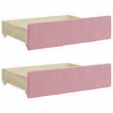 Cassetti da Letto 2pz Rosa in Legno truciolato e Velluto