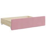 Cassetti da Letto 2pz Rosa in Legno truciolato e Velluto