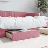 Cassetti da Letto 2pz Rosa in Legno truciolato e Velluto