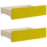 Cassetti da Letto 2pz Gialli in Legno truciolato e Velluto