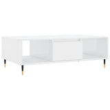 Tavolino da Salotto Bianco Lucido 104x60x35cm Legno truciolato