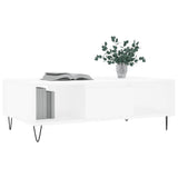 Tavolino da Salotto Bianco 104x60x35 cm in Legno truciolato