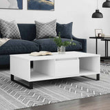 Tavolino da Salotto Bianco 104x60x35 cm in Legno truciolato