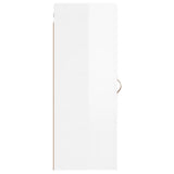 Mobile a Parete Bianco Lucido 34,5x34x90 cm