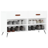 Panca Porta Scarpe Bianca 102x35x55 cm in Legno truciolato