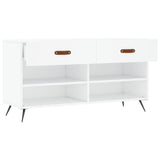 Panca Porta Scarpe Bianca 102x35x55 cm in Legno truciolato