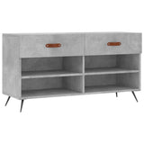 Panca Porta Scarpe Grigio Cemento 102x35x55cm Legno truciolato