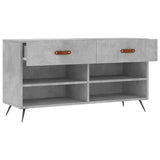 Panca Porta Scarpe Grigio Cemento 102x35x55cm Legno truciolato