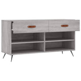Panca Porta Scarpe Grigio Sonoma 102x35x55 cm Legno truciolato