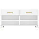 Panca Porta Scarpe Bianca 102x35x55 cm in Legno truciolato