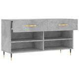 Panca Porta Scarpe Grigio Cemento 102x35x55cm Legno truciolato