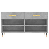 Panca Porta Scarpe Grigio Cemento 102x35x55cm Legno truciolato