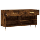 Panca Porta Scarpe Rovere Fumo 102x35x55 cm Legno truciolato