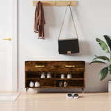 Panca Porta Scarpe Rovere Fumo 102x35x55 cm Legno truciolato