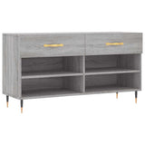 Panca Porta Scarpe Grigio Sonoma 102x35x55 cm Legno truciolato