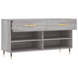 Panca Porta Scarpe Grigio Sonoma 102x35x55 cm Legno truciolato