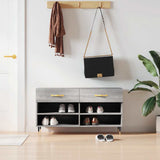 Panca Porta Scarpe Grigio Sonoma 102x35x55 cm Legno truciolato