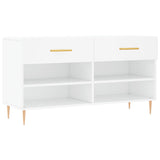 Panca Porta Scarpe Bianca 102x35x55 cm in Legno truciolato