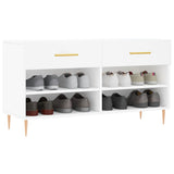 Panca Porta Scarpe Bianca 102x35x55 cm in Legno truciolato