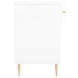 Panca Porta Scarpe Bianco Lucido 102x35x55 cm Legno truciolato