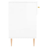 Panca Porta Scarpe Bianco Lucido 102x35x55 cm Legno truciolato