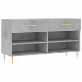 Panca Porta Scarpe Grigio Cemento 102x35x55cm Legno truciolato
