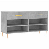 Panca Porta Scarpe Grigio Cemento 102x35x55cm Legno truciolato