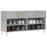 Panca Porta Scarpe Grigio Cemento 102x35x55cm Legno truciolato
