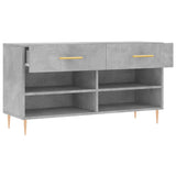 Panca Porta Scarpe Grigio Cemento 102x35x55cm Legno truciolato
