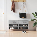 Panca Porta Scarpe Grigio Cemento 102x35x55cm Legno truciolato