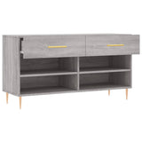 Panca Porta Scarpe Grigio Sonoma 102x35x55 cm Legno truciolato
