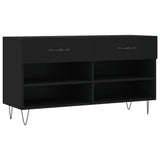 Panca Porta Scarpe Nera 102x35x55 cm in Legno truciolato