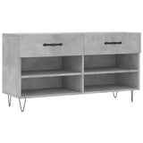 Panca Porta Scarpe Grigio Cemento 102x35x55cm Legno truciolato