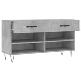 Panca Porta Scarpe Grigio Cemento 102x35x55cm Legno truciolato