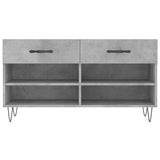 Panca Porta Scarpe Grigio Cemento 102x35x55cm Legno truciolato