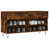 Panca Porta Scarpe Rovere Fumo 102x35x55 cm Legno truciolato