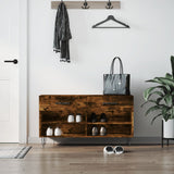 Panca Porta Scarpe Rovere Fumo 102x35x55 cm Legno truciolato