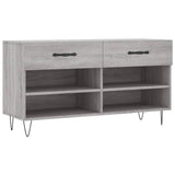 Panca Porta Scarpe Grigio Sonoma 102x35x55 cm Legno truciolato