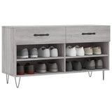 Panca Porta Scarpe Grigio Sonoma 102x35x55 cm Legno truciolato