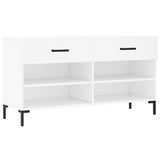 Panca Porta Scarpe Bianca 102x35x55 cm in Legno truciolato