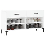 Panca Porta Scarpe Bianca 102x35x55 cm in Legno truciolato