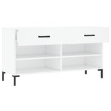 Panca Porta Scarpe Bianca 102x35x55 cm in Legno truciolato